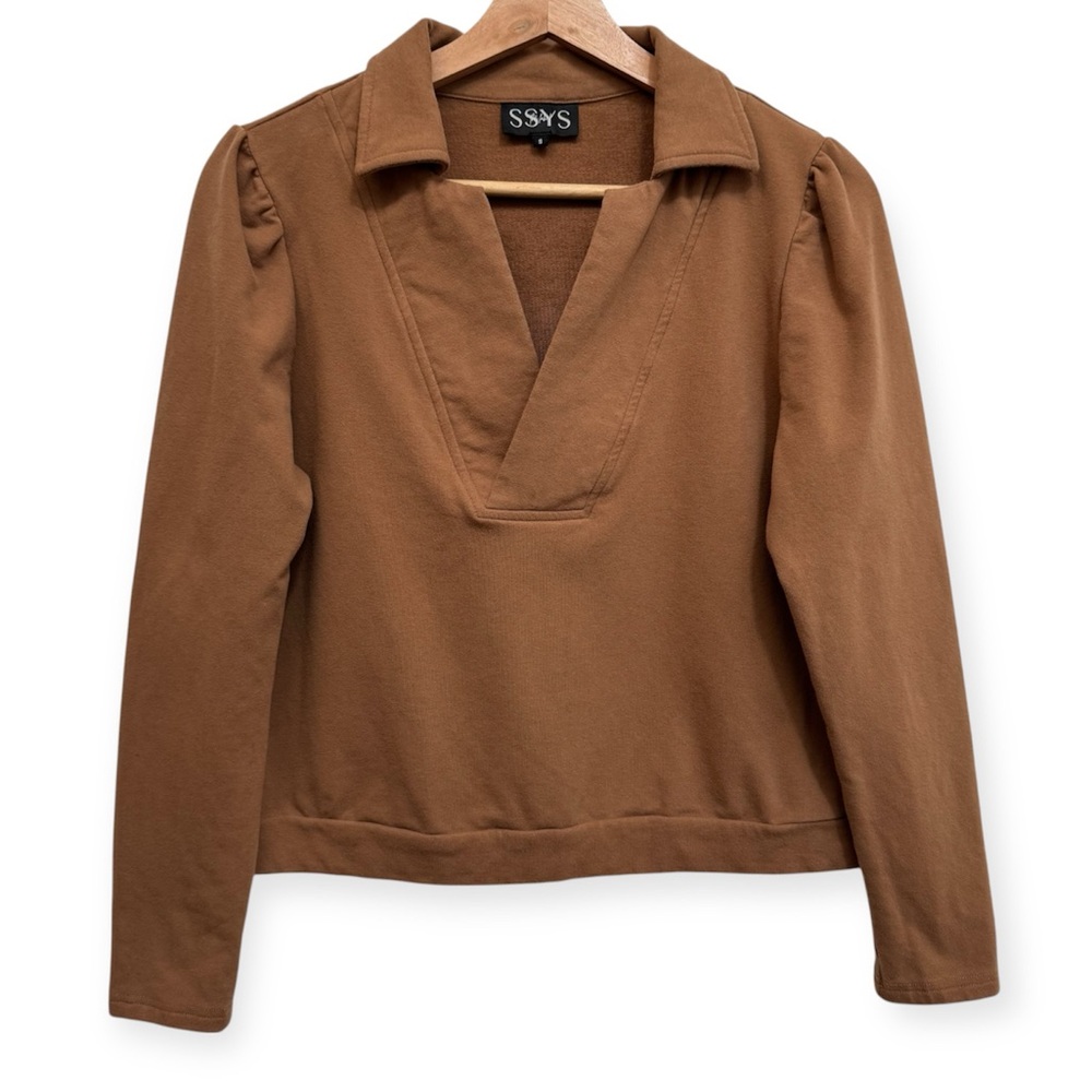SSYS The Label The Long Sleeve Ellie Top Sweatshirt Polo‎ Small